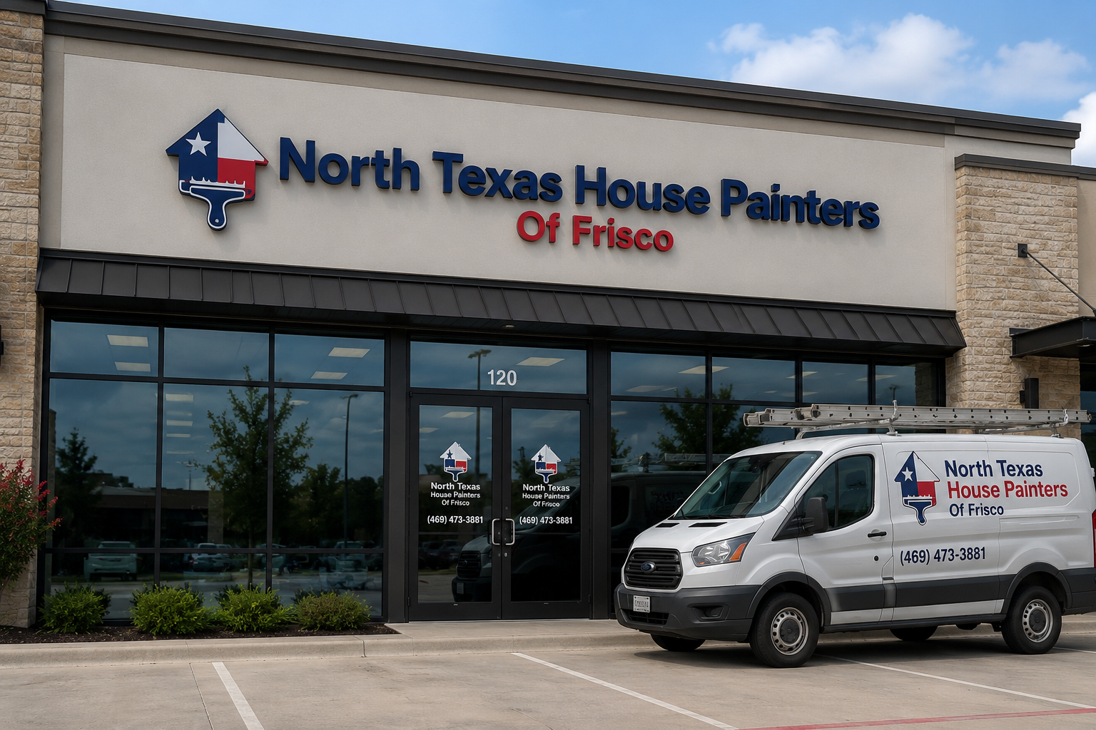 North Texas House Painters Of Frisco storefront with branded work van
